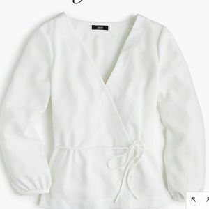 J crew Drapey crepe faux-wrap top